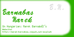 barnabas marek business card